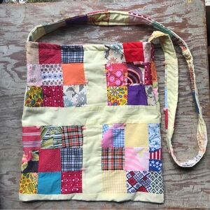 Handmade Vintage Patchwork Quilt Crossbody Tote Bag